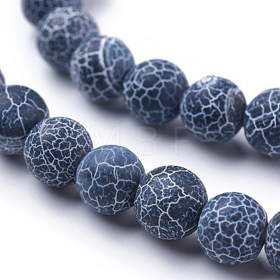 Frosted Natural Agate Beads Strands X-G-F367-8mm-05-1