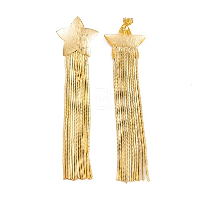 Rack Plating Star Brass Earrings EJEW-S219-10G-1