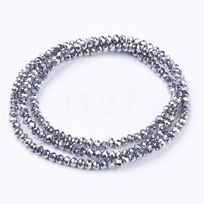 1 Strand Faceted Electroplate Glass Rondelle Beads Strands X-EGLA-J025-F03-1