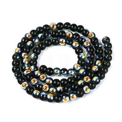 Electroplate Transparent Glass Beads Strands EGLA-Q132-4MM-A14-1