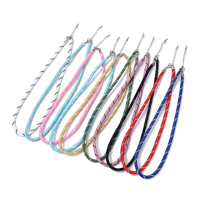 Ployester Core-Wrapped Round Cord Necklace Making KK-CBACFA2-03P-1