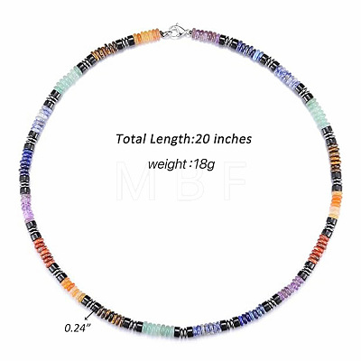 Chakra Natural Mixed Stone Heishi Beaded Necklaces MA5809-1-1