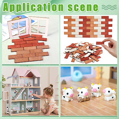 180Pcs 3 Colors Mini Wood Floorboards AJEW-WR0003-80-1