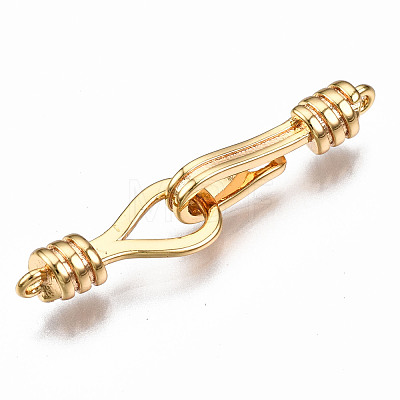 Brass Hook and S-Hook Clasps KK-T063-70G-NF-1