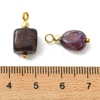 Natural Agate(Dyed & Heated) Tumbled Stone Pendants PALLOY-JF05540-02-1