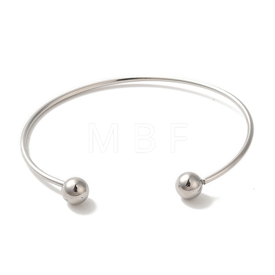 Non-Tarnish 304 Stainless Steel Open Cuff Torque Bangles for Women BJEW-Z071-01P-1