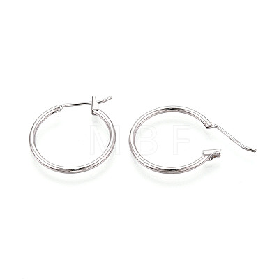 304 Stainless Steel Hoop Earrings EJEW-T048-25B-P-1