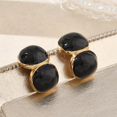304 Stainless Steel Enamel Stud Earrings SA-CBA2696-32G-02-1