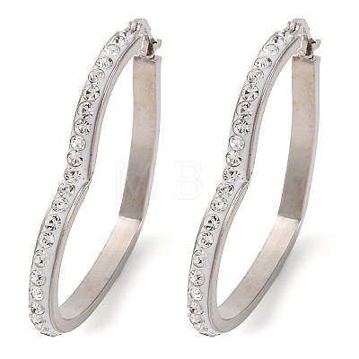 304 Stainless Steel Heart Hoop Earrings EJEW-S242-01P-D-1