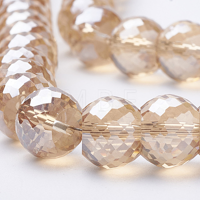 Electroplated Glass Beads Strands EGLA-Q092-8mm-A10-1