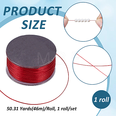1 Roll 46M Nylon Beading Threads NWIR-PH0002-45B-1