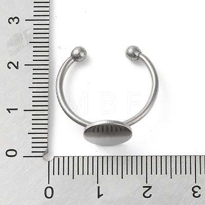 Non-Tarnish Adjustable 304 Stainless Steel Finger Rings Components STAS-K278-04C-P-1