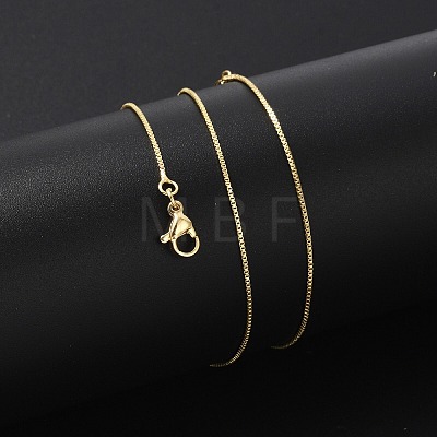 Brass Box Chain Necklaces for Women X-NJEW-D302-41G-1