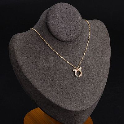 925 Sterling Silver Colorful Cubic Zirconia Constellation Pendant Cable Chain Necklaces for Women STER-R009-01G-03-1