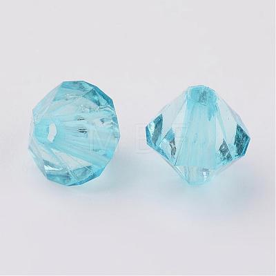 Faceted Bicone Transparent Acrylic Beads DBB6mm-87-1