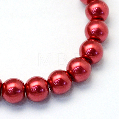 Baking Paint Pearlized Glass Pearl Round Bead Strands HY-Q003-14mm-51-1