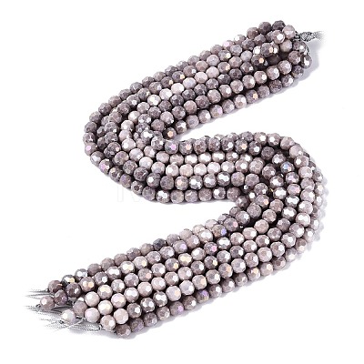 Anti-Tarnish Electroplate Glass Beads Strands EGLA-ZX010-8mm-01-1