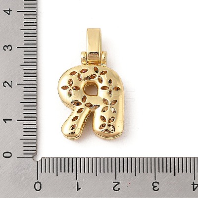 Brass Micro Pave Cubic Zirconia Pendants ZIRC-P121-01G-R-1