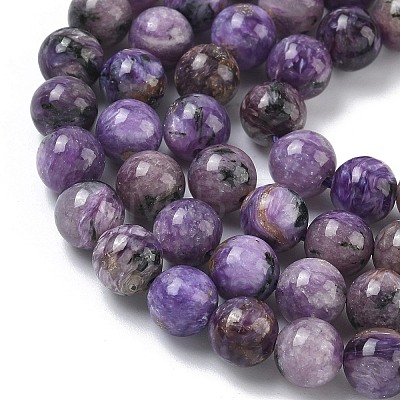 Natural Charoite Beads Strands G-C270-O02-04-1