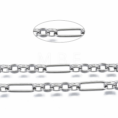 304 Stainless Steel Figaro Chains CHS-S008-004P-1