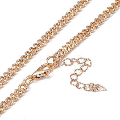 Crystal Rhinestone Snake Pendant Necklace with Alloy Curb Chains for Women NJEW-I118-02KCG-1
