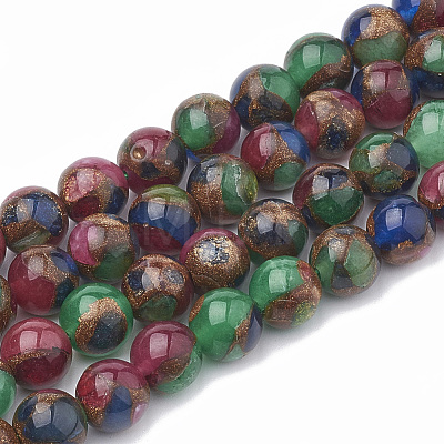 Natural Chalcedony Beads Strands G-S333-6mm-014B-1