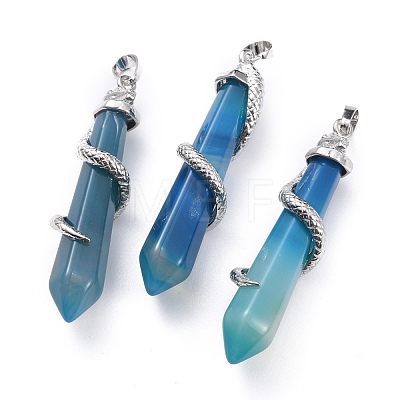 Natural Agate Big Pointed Pendants G-F696-B12-1