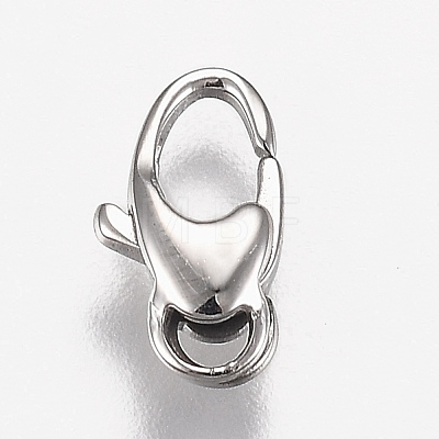 Non-Tarnish Polished 316 Surgical Stainless Steel Lobster Claw Clasps X-STAS-Z013-05B-1