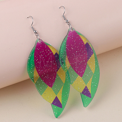 Bohemian Style Acrylic Glitter Powder Dangle Earrings FS-WGAD9E8-04-1