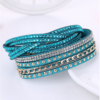 6-row Velvet Multi-strand Bracelets for Women WG11742-07-1