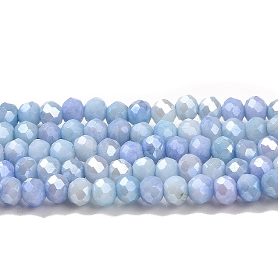 Faceted Electroplated Glass Beads Strands GLAA-C023-02-C16-1