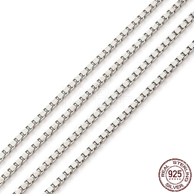 Rhodium Plated 925 Sterling Silver Box Chains STER-F052-09P-1