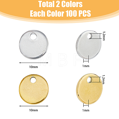 DICOSMETIC 160Pcs 2 Colors 201 Stainless Steel Stamping Blank Tag Pendants STAS-DC0015-51-1
