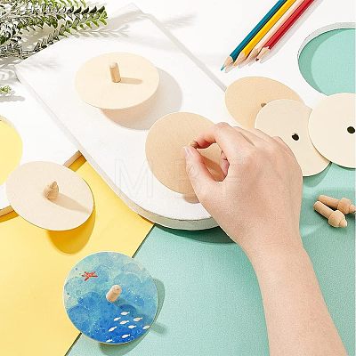 Wooden Spinning Tops WOOD-WH0027-66-1