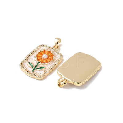 Brass Enamel Pendants KK-C143-49G-1