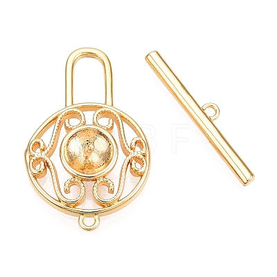 Brass Toggle Clasps KK-N254-141G-1