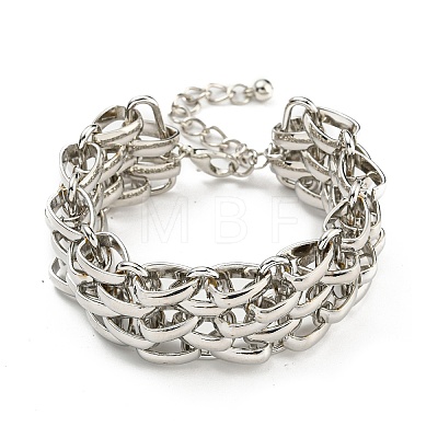 Iron Multi-strand Wide Bracelets for Women NJEW-K261-13P-1
