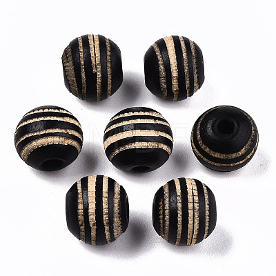 Painted Natural Wood Beads WOOD-T021-54A-M-1