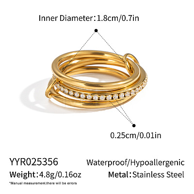 304 Stainless Steel Finger Rings for Women GN6339-1