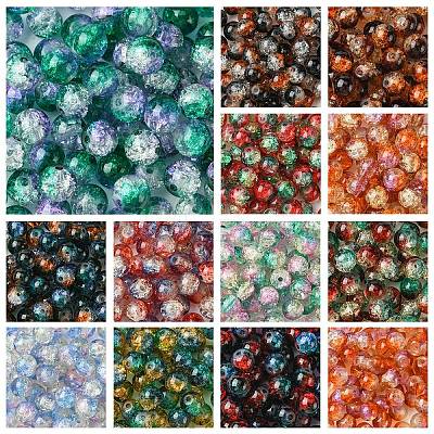 100Pcs Crackle Glass Beads CCG-YW0001-19B-01-1