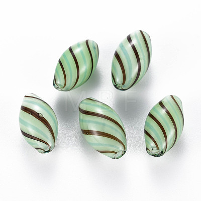 Opaque Handmade Blown Glass Globe Beads X-GLAA-T012-07-1
