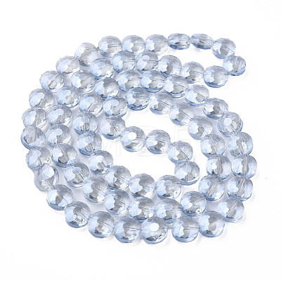 Electroplate Transparent Glass Beads Strands EGLA-N002-38-F04-1
