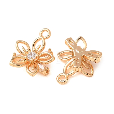 Brass Micro Pave Clear Cubic Zirconia Charms CU-CBAEC99-22G-1