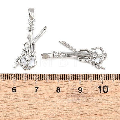 Brass Micro Pave Clear Cubic Zirconia Pendants CU-CBABDE1-15P-1