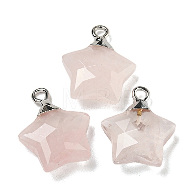 Natural Rose Quartz Pendants G-P540-01P-05-1