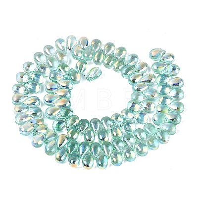 Electroplate Transparent Glass Beads Strands EGLA-N057-01A-03-1