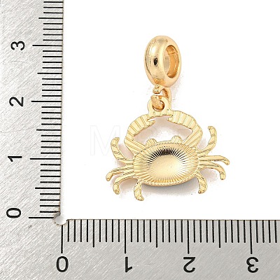 Rack Plating Alloy Enamel Crab European Dangle Charms FIND-B034-47G-1