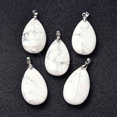 Natural Howlite Pendants G-D084-01P-B16-1