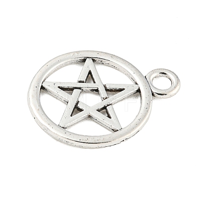 Tibetan Style Alloy Ring with Star Pendants TIBEP-Q043-036-RS-1