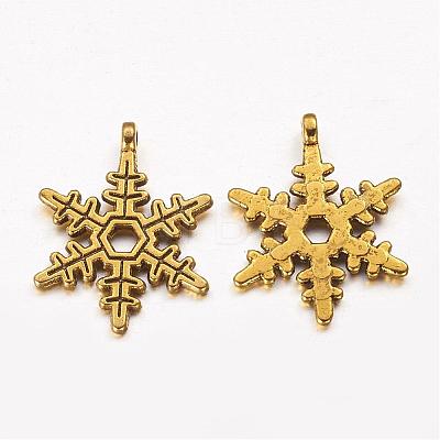 Christmas Snowflake Tibetan Style Alloy Pendants GLF0353Y-1